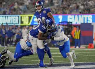Detroit Lions Vs New York Giants Match Player Stats