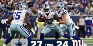 Dallas Cowboys edge New York Giants in thrilling 27-24 overtime victory