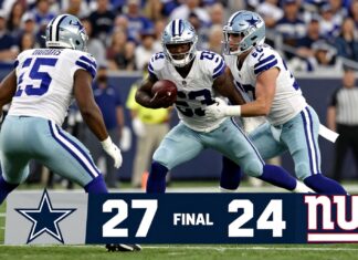 Dallas Cowboys edge New York Giants in thrilling 27-24 overtime victory