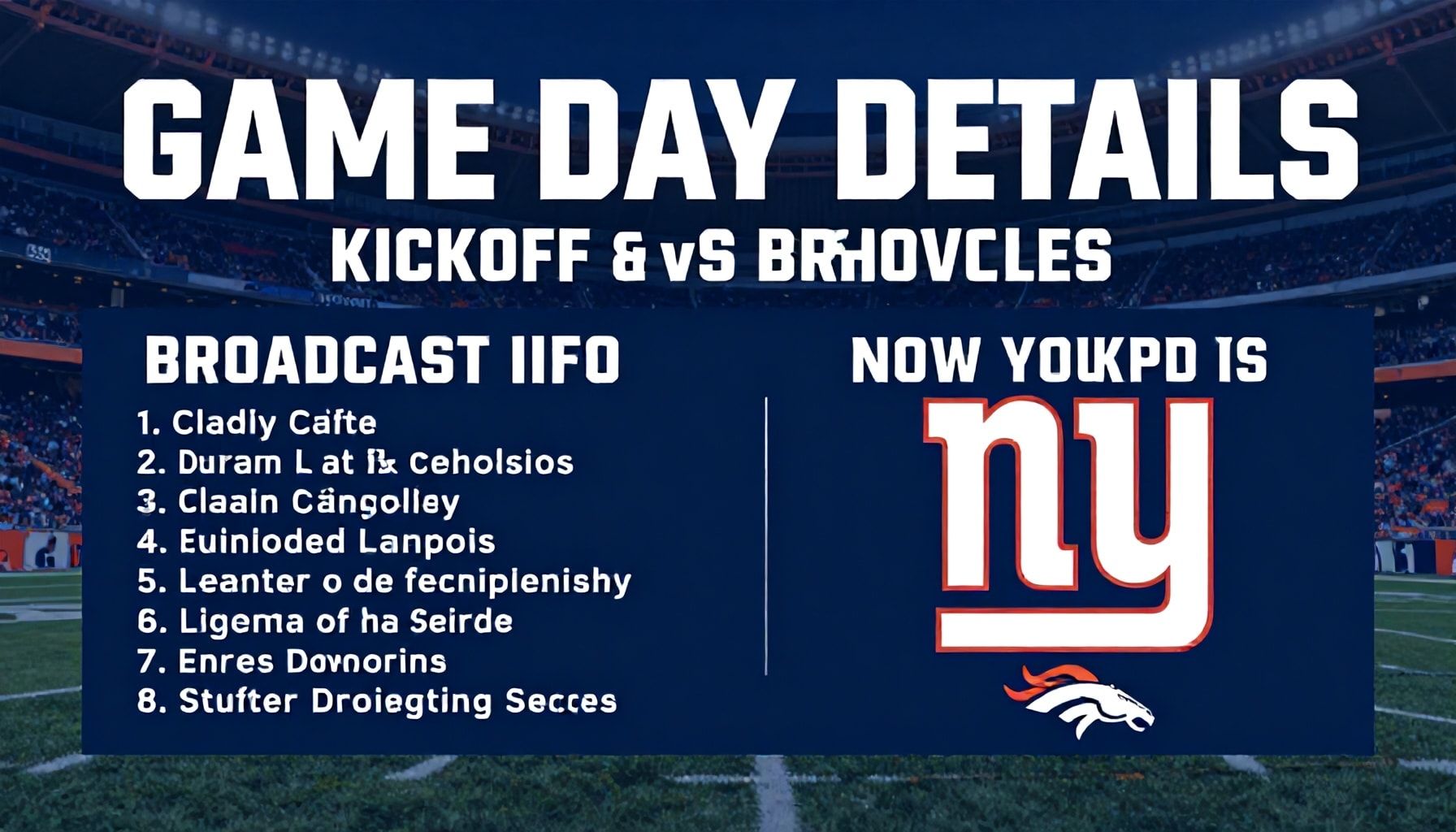 Game Day Details: Kickoff and Broadcast Info