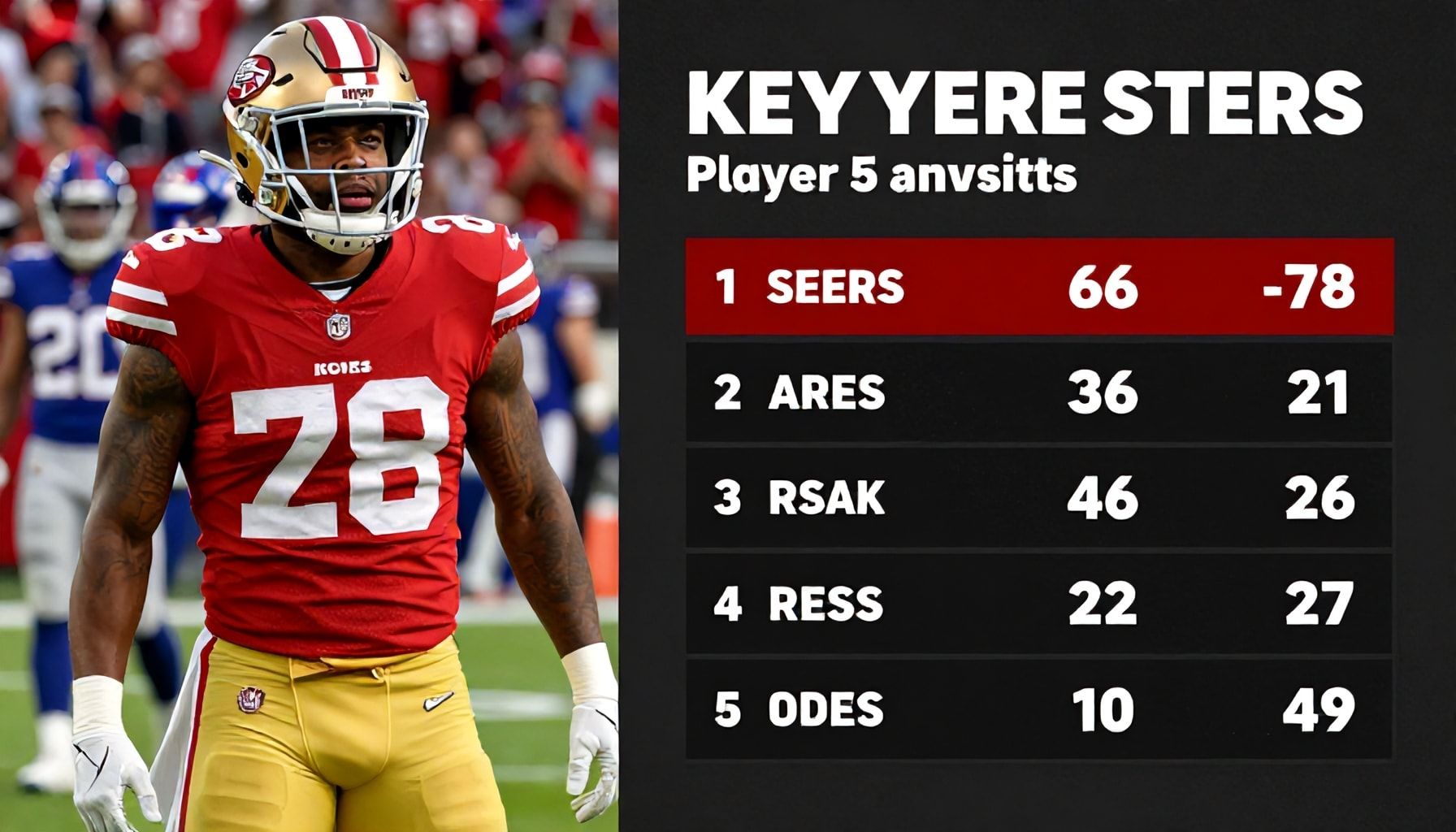 Key stats from 49ers' dominant win
