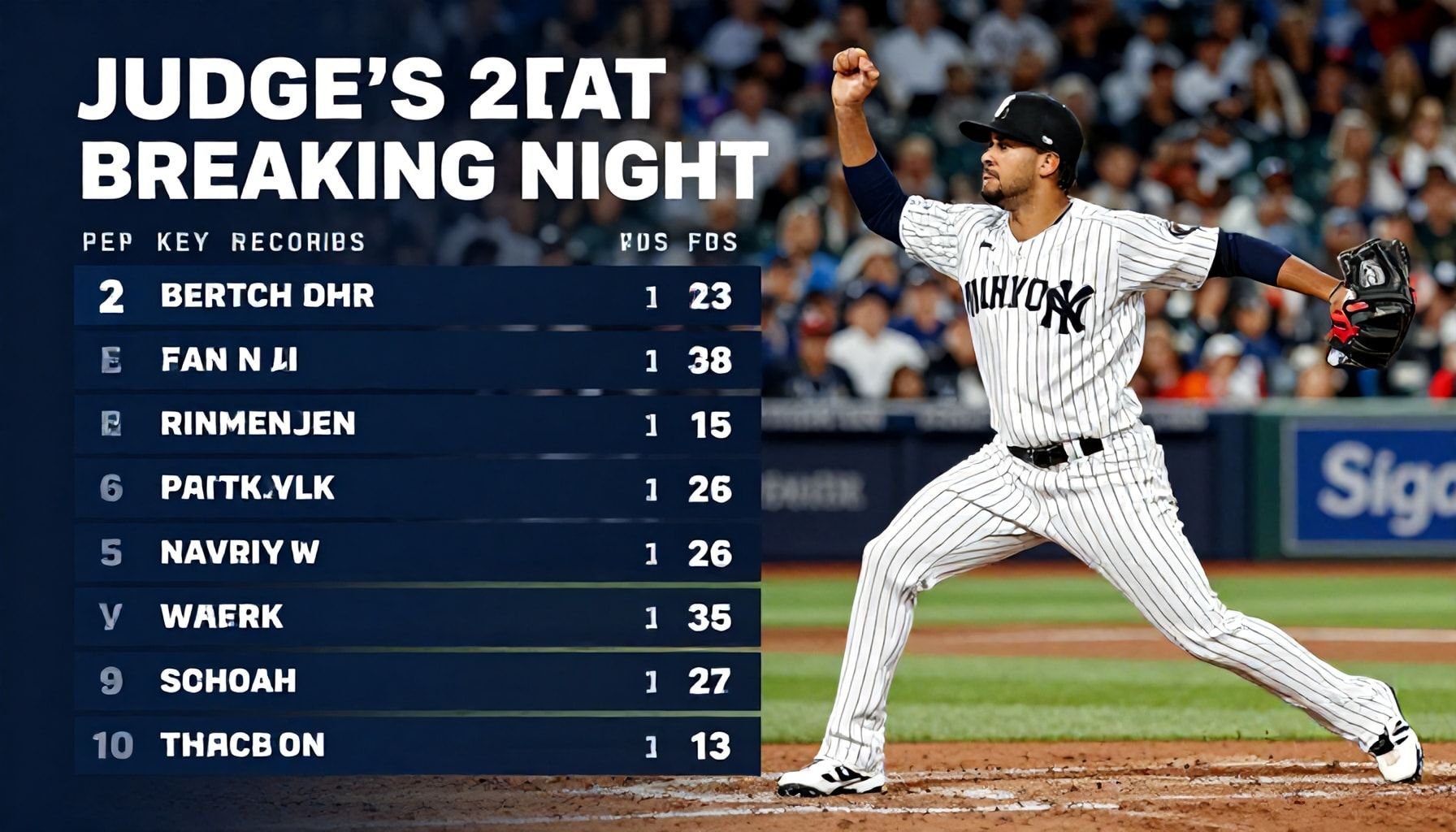 Key Stats from Judge's Record-Breaking Night