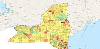 New York State Map Shows 62 Counties and 514 Towns
