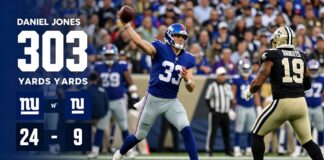Giants’ Daniel Jones throws for 303 yards in 24-9 win over Saints
