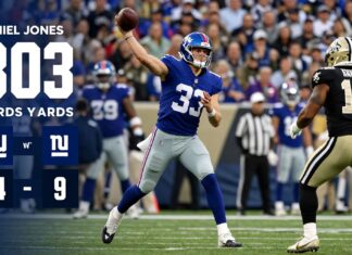 Giants’ Daniel Jones throws for 303 yards in 24-9 win over Saints